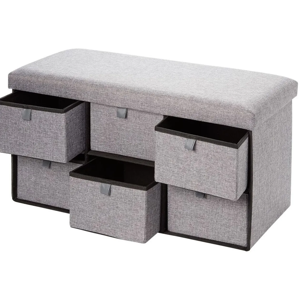 Banc range chaussures en tissu gris