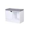 Banc range-chaussures Adam blanc gris 60x30xH44,2 cm