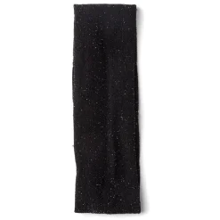 Bandeau à cheveux large en maille polyester noir à paillettes argentées