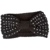 Bandeau en laine noir avec strass