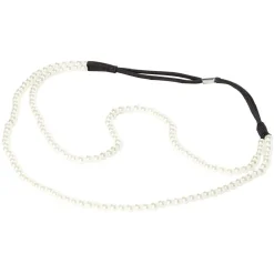 Bandeau élastique perles imitation blanc
