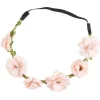 Bandeau pour cheveux couronne de fleurs roses