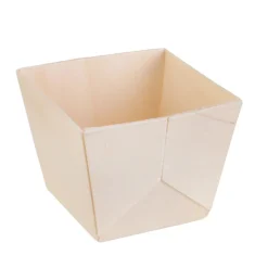 Barquette de présentation carrée snacking en bois x6