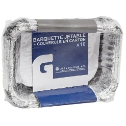 Barquette en aluminium 0,5L par 10