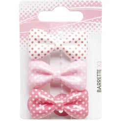 Barrette forme noeud imprimé polyester x3