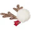 Barrette Noël design renne pompon blanc et doré