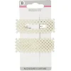 Barrette perles imitation blanc x2
