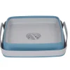 Bassine rétractable bouchon évideur grise et bleue