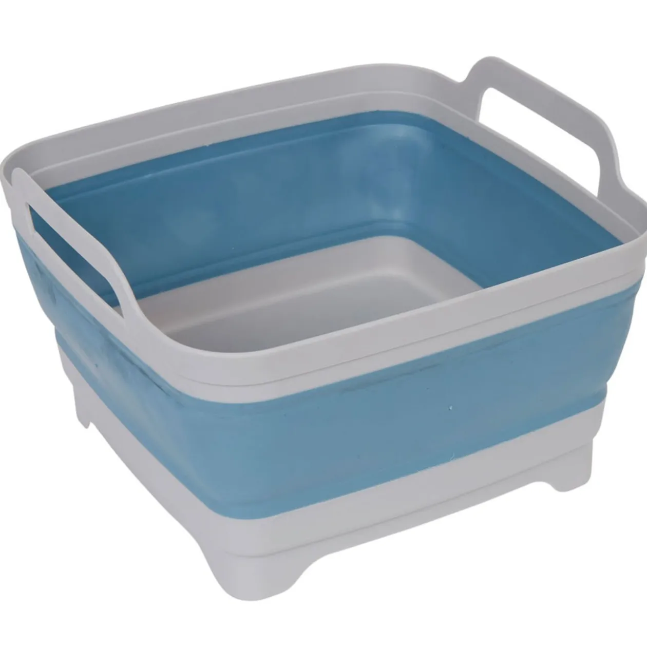Bassine rétractable bouchon évideur grise et bleue