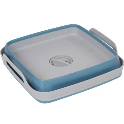 Bassine rétractable bouchon évideur grise et bleue