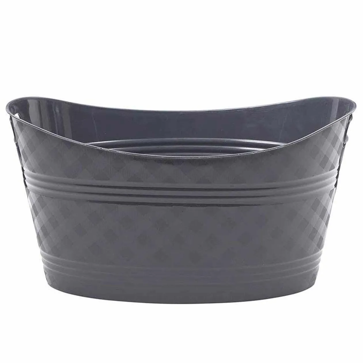Bassine souple ovale motif quadrillé gris