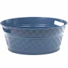 Bassine souple ronde motif quadrillé bleu