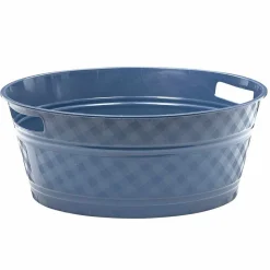 Bassine souple ronde motif quadrillé bleu