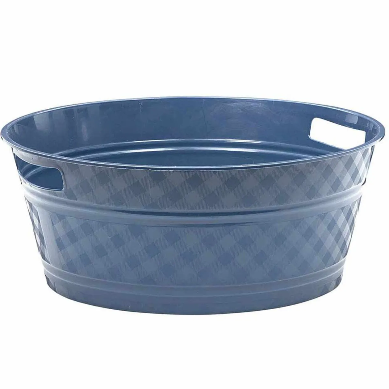 Bassine souple ronde motif quadrillé bleu