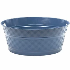 Bassine souple ronde motif quadrillé bleu