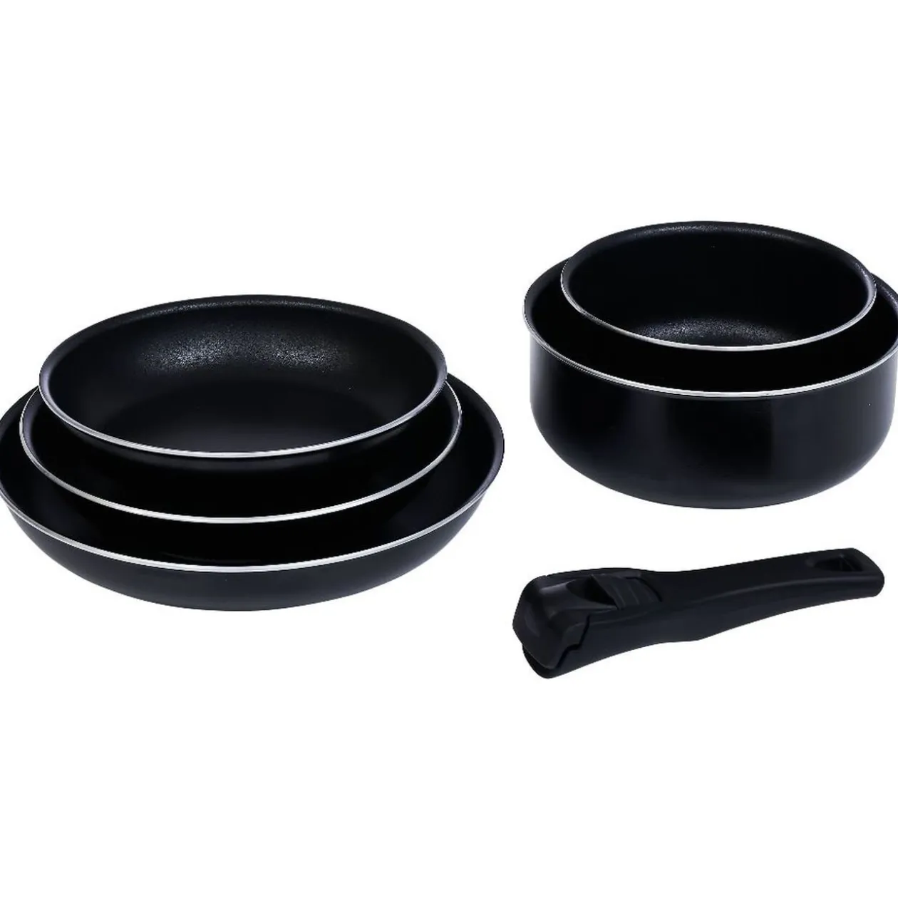 Batterie de cuisine 6 pièces aluminium noir