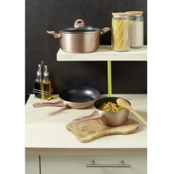 Batterie de cuisine aluminium forgé 3 pièces tous feux dont induction