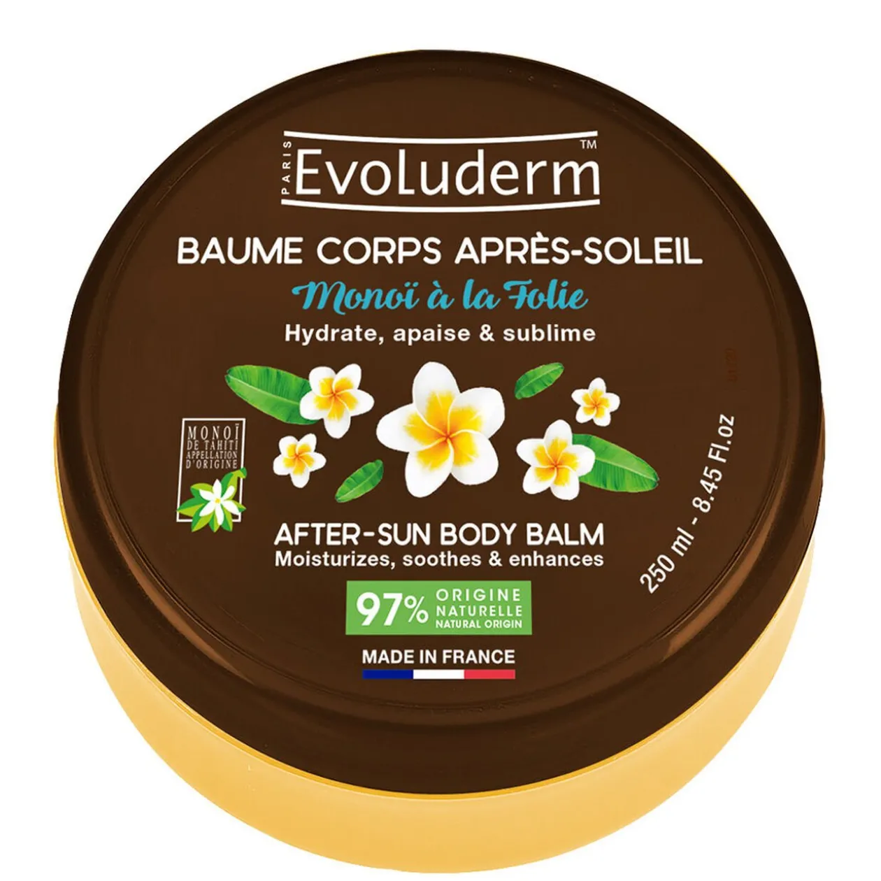 Baume corps après-soleil Evoluderm monoï 250ml