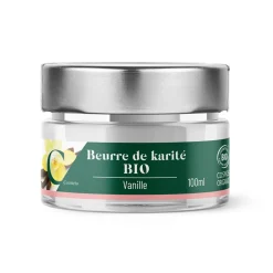 Beurre de karité bio vanille, pot de 100 ml