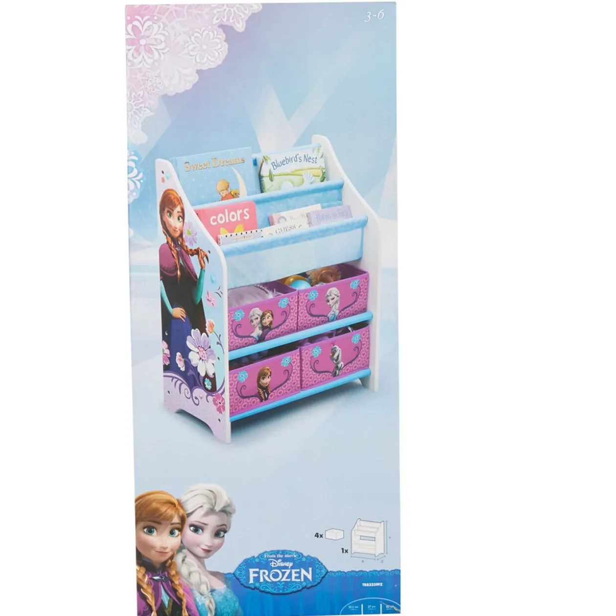 Bibliothèque 4 tiroirs design La Reine des Neiges