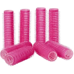 Bigoudis à scratch 15 mm fuchsia x8