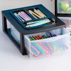 Bloc de rangement 1 tiroir noir