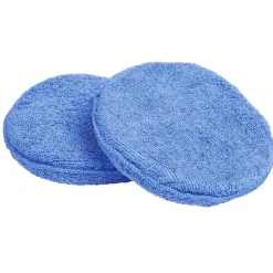Bloc éponge ronde microfibre bleu 15x15cm x2