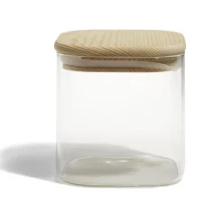 Bocal de conservation 60cl en verre avec couvercle en bois