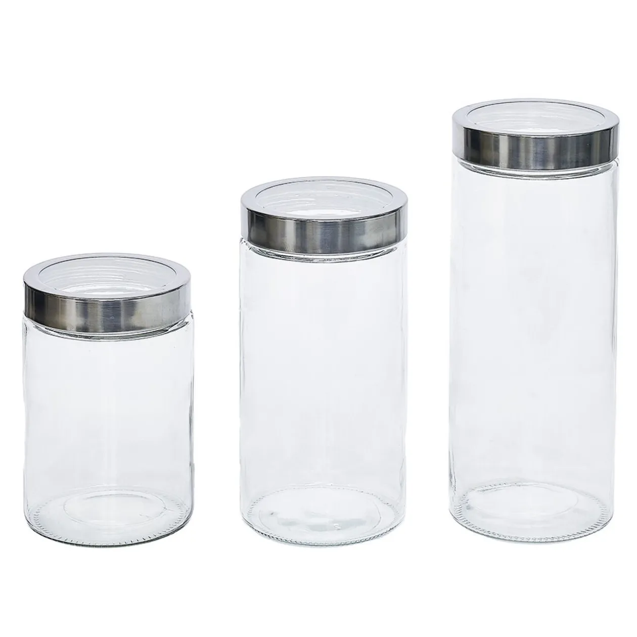 Bocal en verre avec couvercle hermétique x3