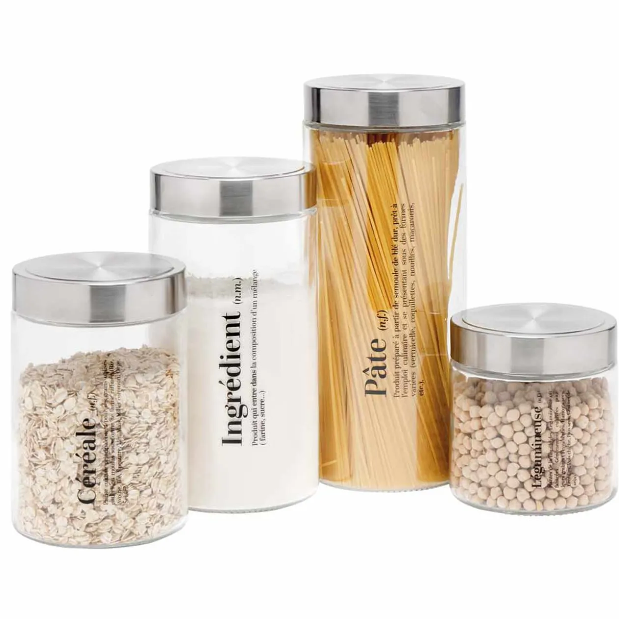 Bocal en verre pour conservation alimentaire x4