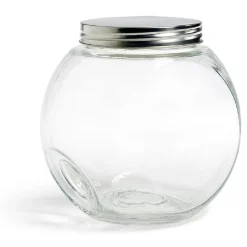 Bocal en verre transparent couvercle métal 2000ml - 17,5x12,5xH.17cm