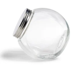 Bocal en verre transparent couvercle métal 2000ml - 17,5x12,5xH.17cm