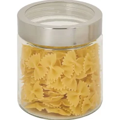Bocal en verre transparent couvercle inox 800ml - Ø11xH.12cm