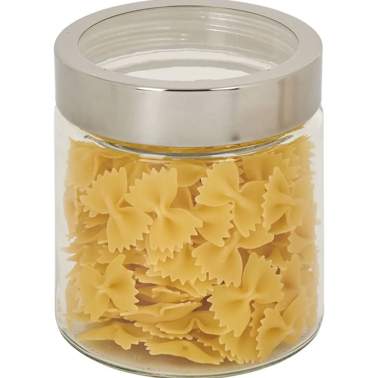 Bocal en verre transparent couvercle inox 800ml - Ø11xH.12cm