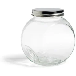 Bocal en verre transparent couvercle métal 2000ml - 16x11,5xH.16cm