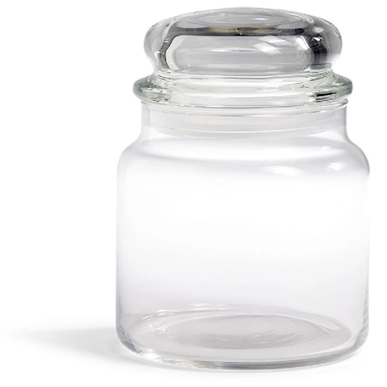 Bocal en verre transparent avec couvercle hermétique 500ml - H.13cm