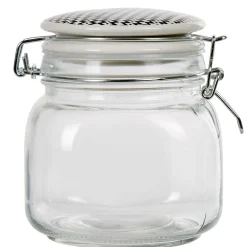 Bocal hermétique carré verre couvercle motif ethnique 750 ml