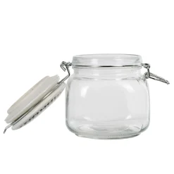 Bocal hermétique carré verre couvercle motif ethnique 750 ml