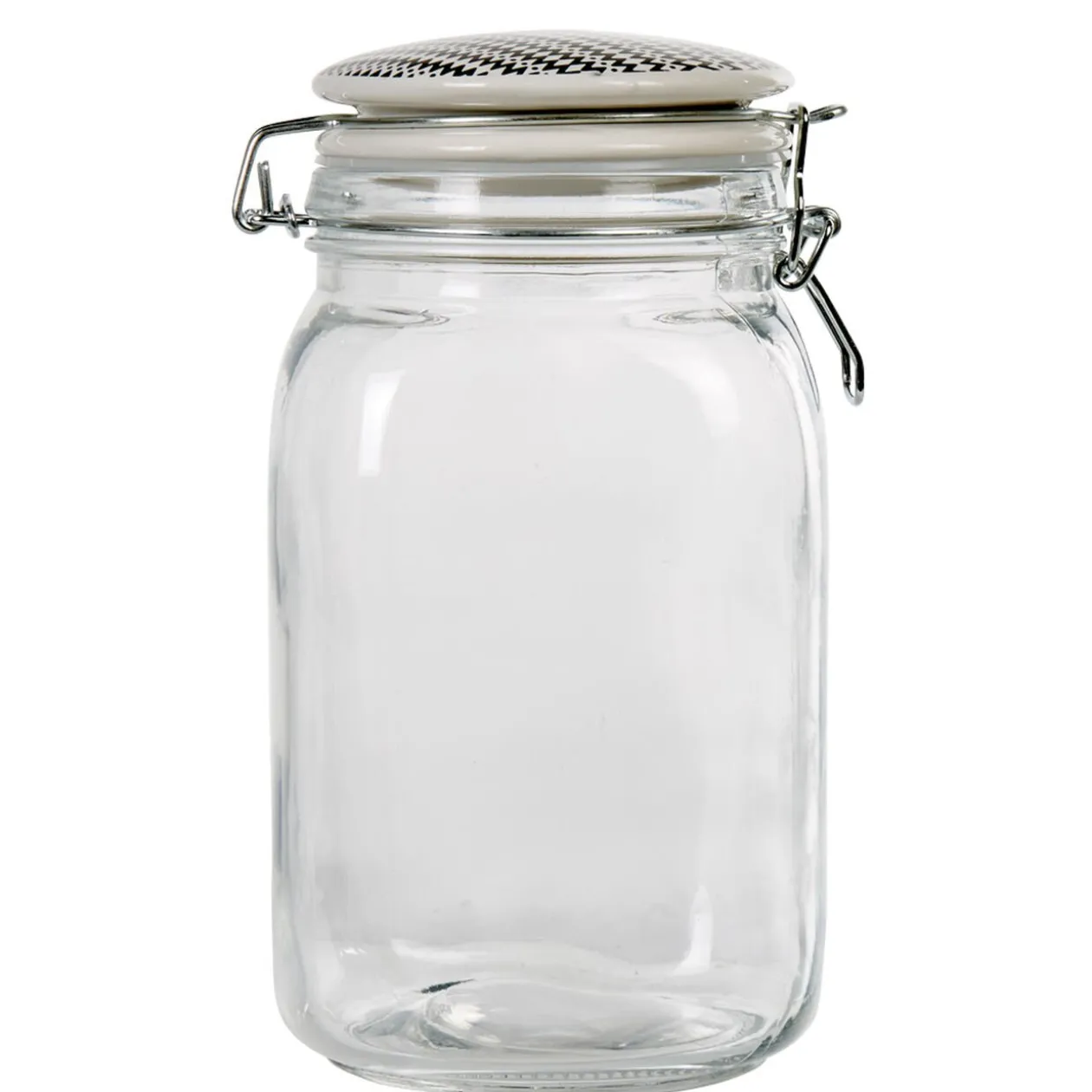 Bocal hermétique transparent avec couvercle design ethnique 1,5 L