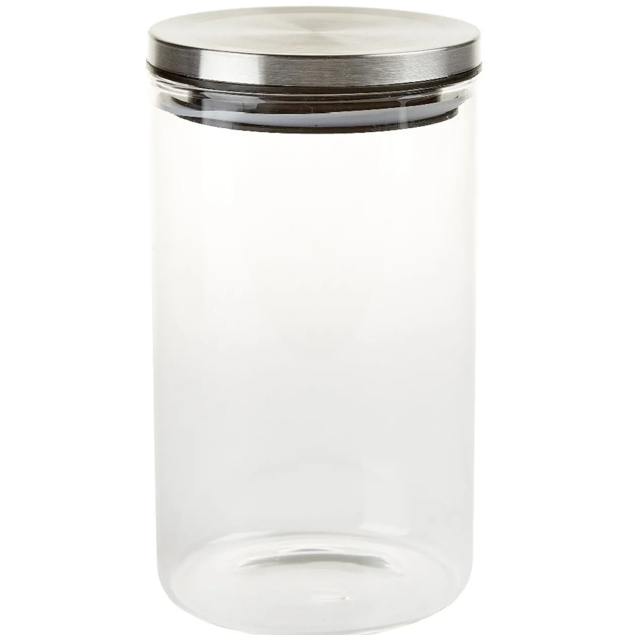 Bocal hermétique verre transparent couvercle métal silicone