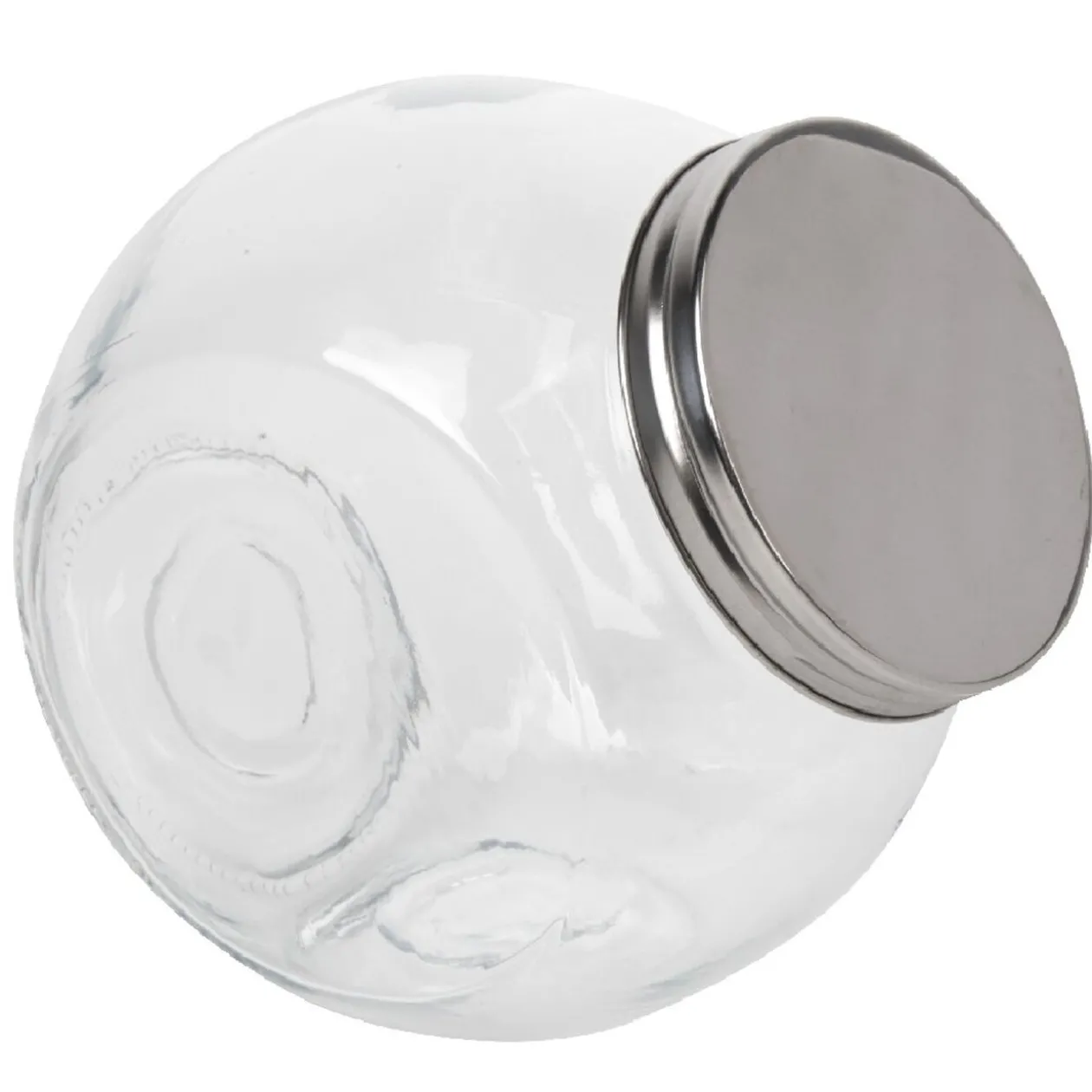 Bocal incliné verre couvercle métal 2 L