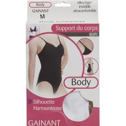 Body gainant femme uni noir