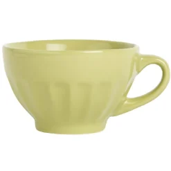 Bol à café avec anse vert cotelé