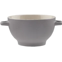 Bol à soupe gris avec couvercle