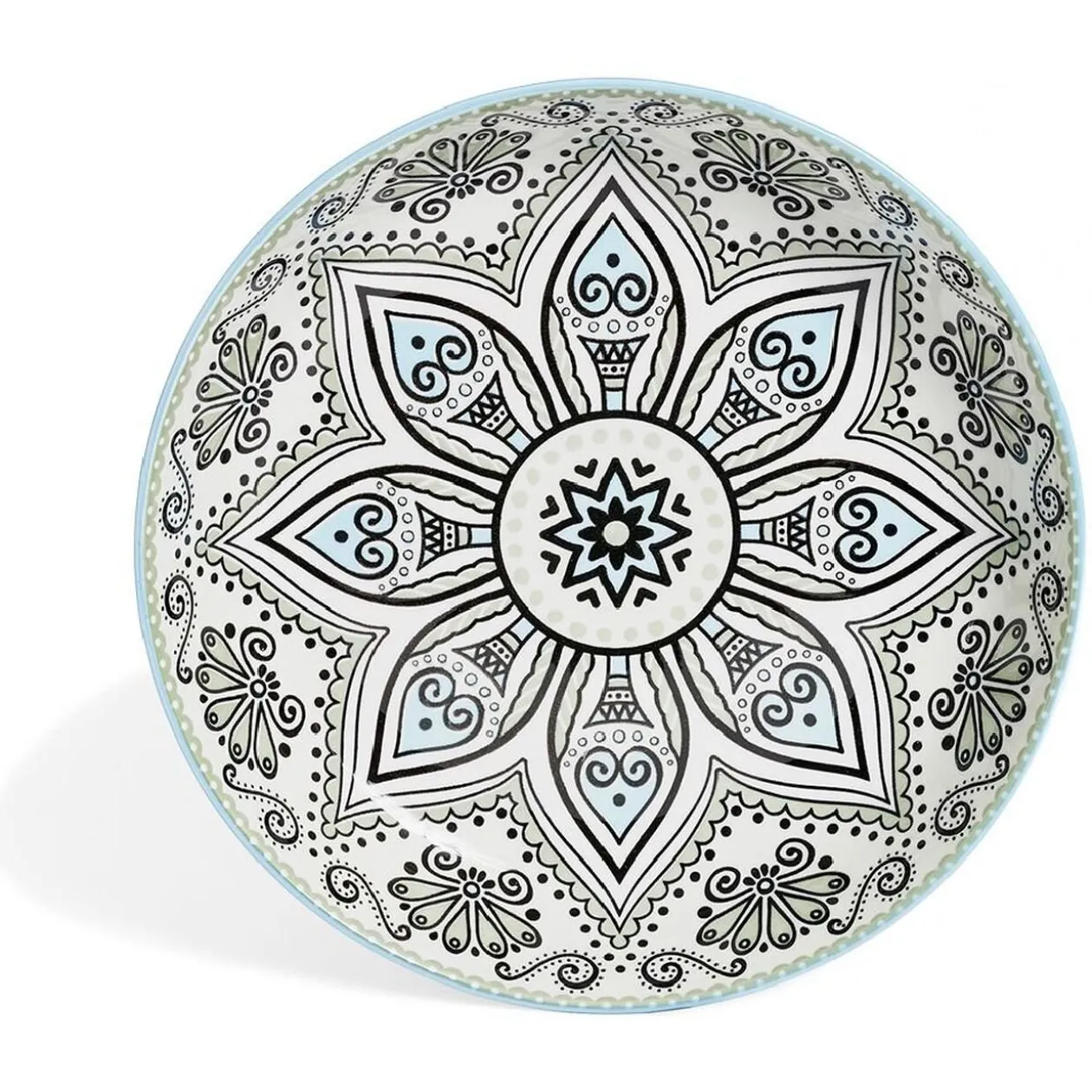 Bol décor oriental porcelaine Ø23xH4cm