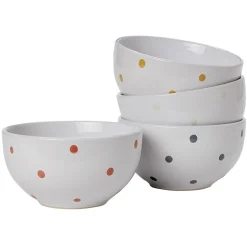 Bol en céramique déco pois coloré x4