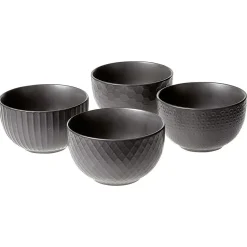 Bol en grès noir x4