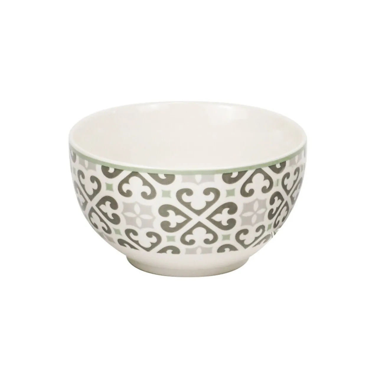Bol en porcelaine motif Carreau de ciment gris
