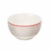 Bol en porcelaine motif esprit campagne rouge gris
