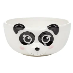 Bol forme tête de panda en faïence noir et blanc